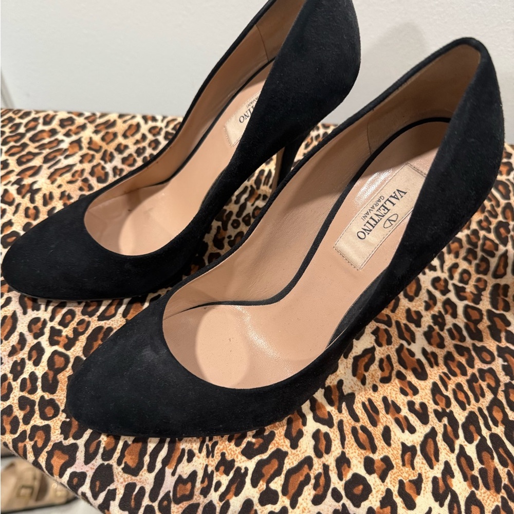 Valentino Black Suede Heels